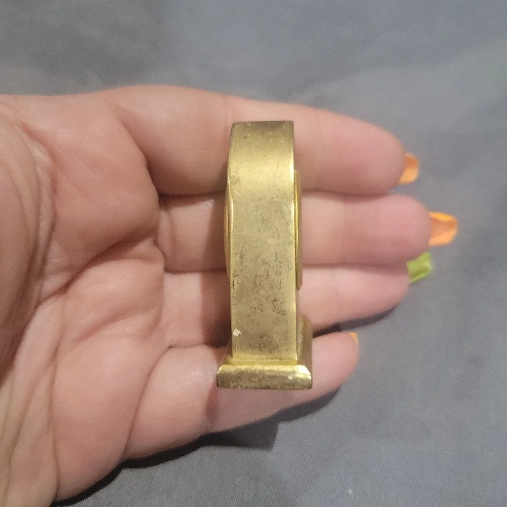 Miniature Collezio Mantel Brass Desk Clock Movement Quartz 2
